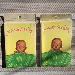 Vintage Fredrick Douglass Design "Baby Shower" Invitations - 2 Pack